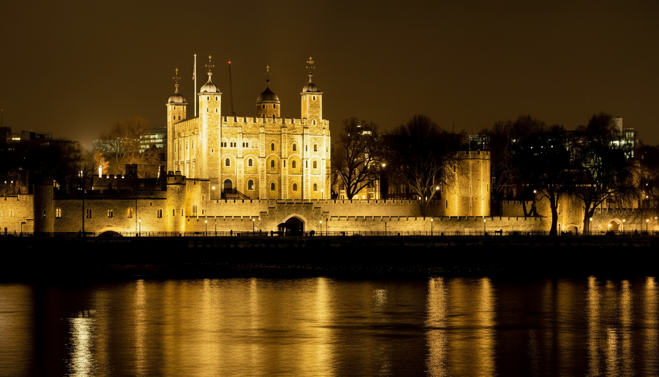 伦敦塔历史堡垒坐落于泰晤士河畔